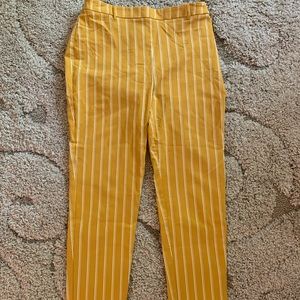 Forever 21 M yellow striped pants/slacks